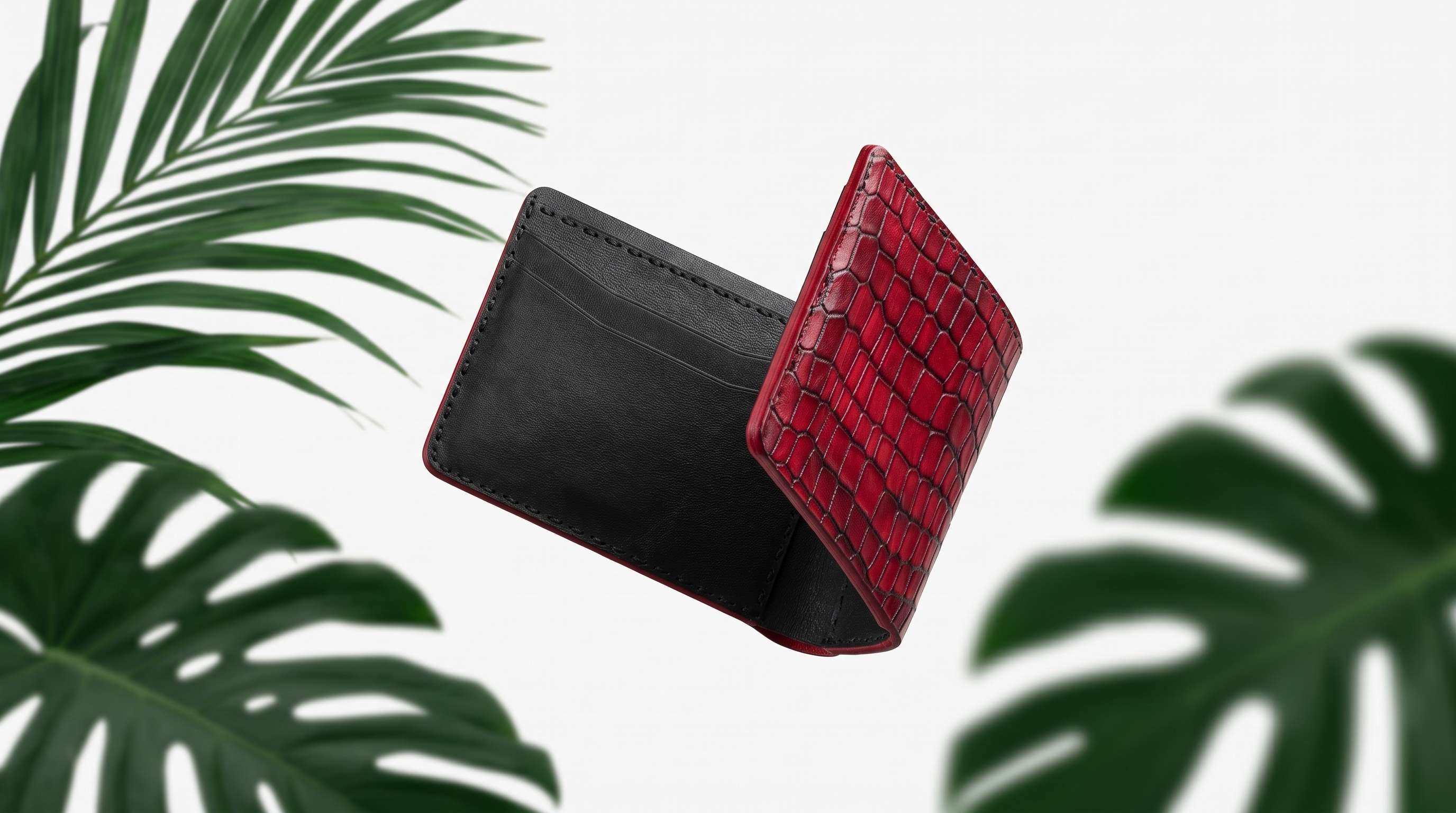 Oxblood Croco Portemonnaie